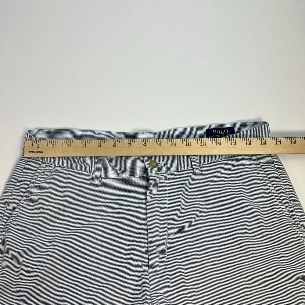 Polo Ralph Lauren Shorts Mens Size 34 Blue White Striped Classic Fit Chino 6